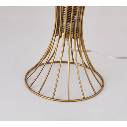 1-Light Antique Brass Metal Table Lamp With A Clear Crystal Ball