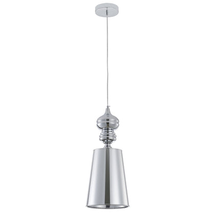 1-Light Polished Chrome Shaded Single Pendant