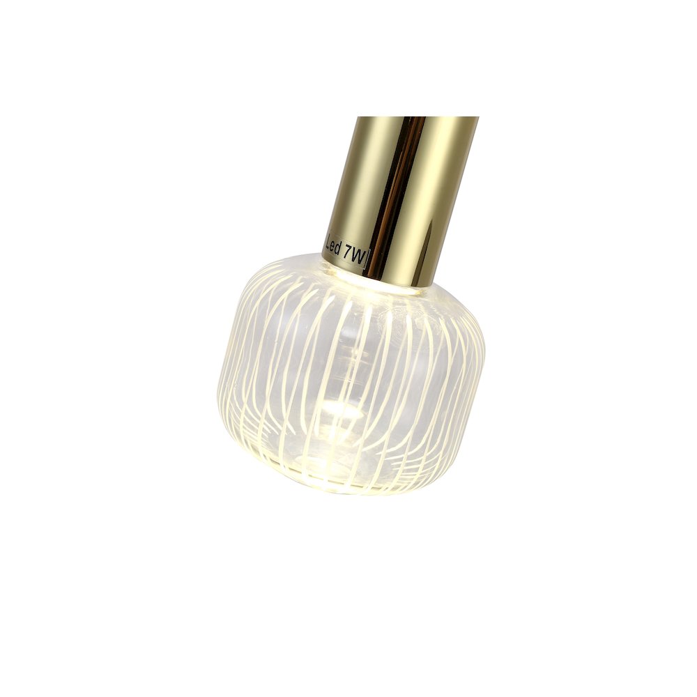 1-Light Gold LED Pendant With A Clear Glass Shade