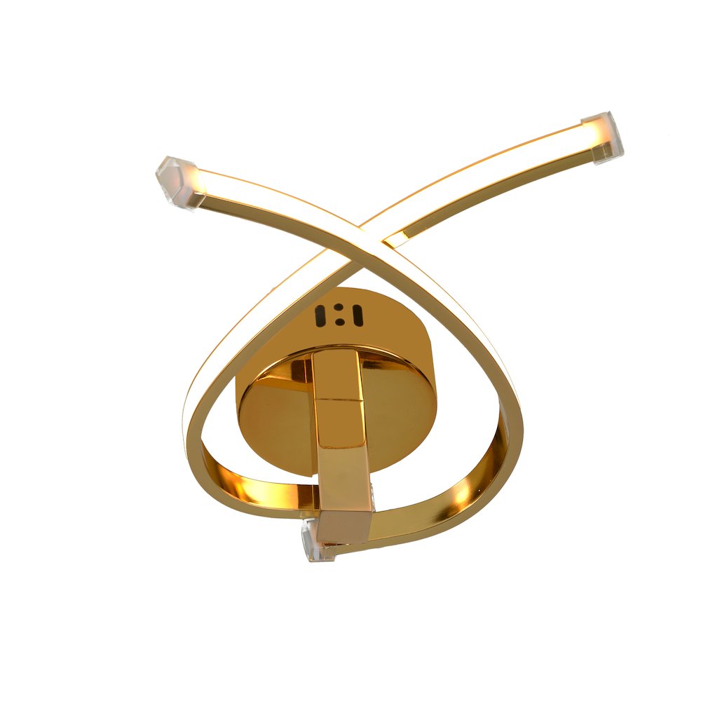 2-Light Gold Wall Sconce With Acrylic Diffusers
