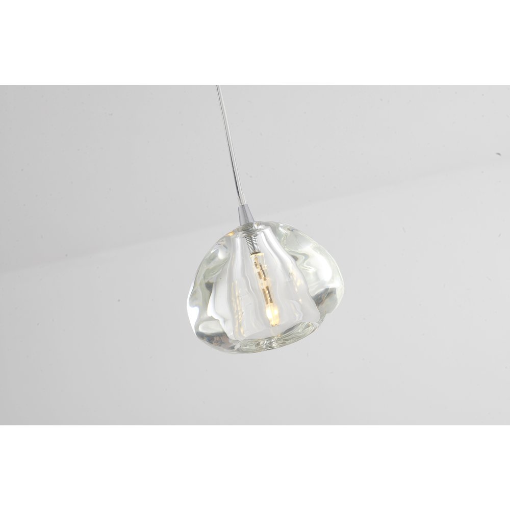 1-Light Chrome Single Pendant With A Clear Glass Shade