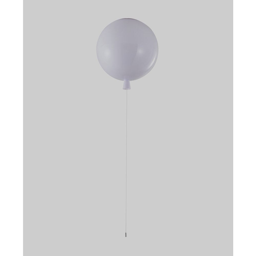 1-Light white acrylic semi flush mount in a balloon shape