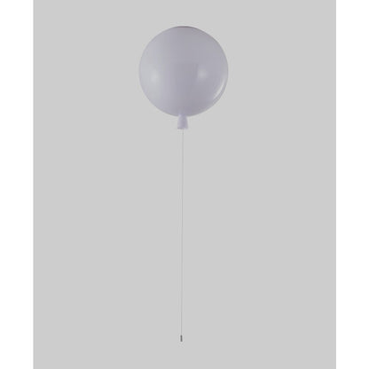 1-Light white acrylic semi flush mount in a balloon shape