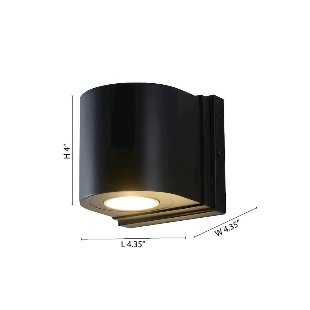 1-Light Satin Black Metal Wall Sconce