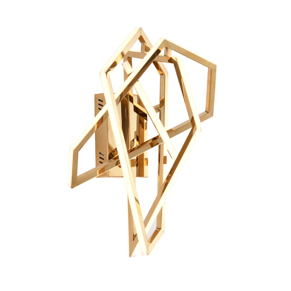 15-Light Gold Stainless Steel LED Wall Sconce With Acrylic Diffusers