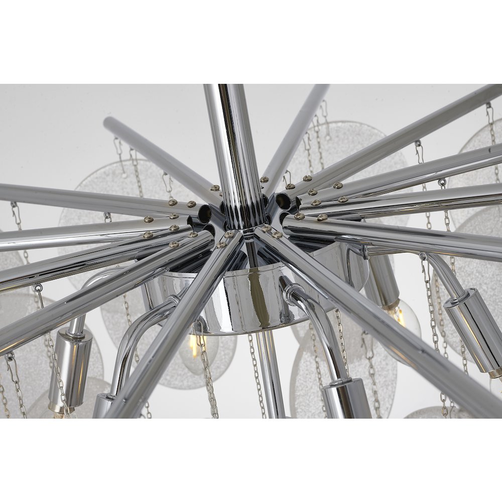 7-Light Chrome Chandelier With Frosted Glass