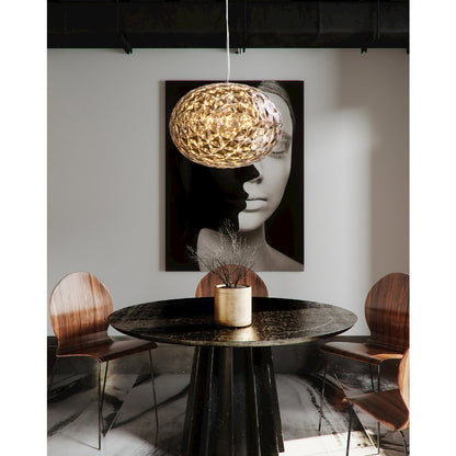 1-Light Chrome Dimmable LED Pendant With A Smoke Acrylic Shade