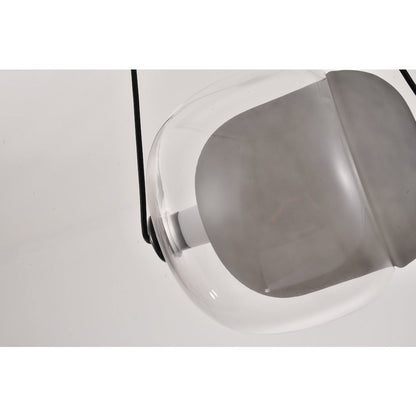 1-Light Black LED Pendant With A Clear And Smoke Glass Shade