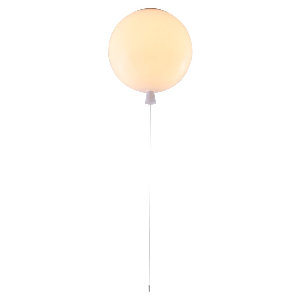 1-Light white acrylic semi flush mount in a balloon shape