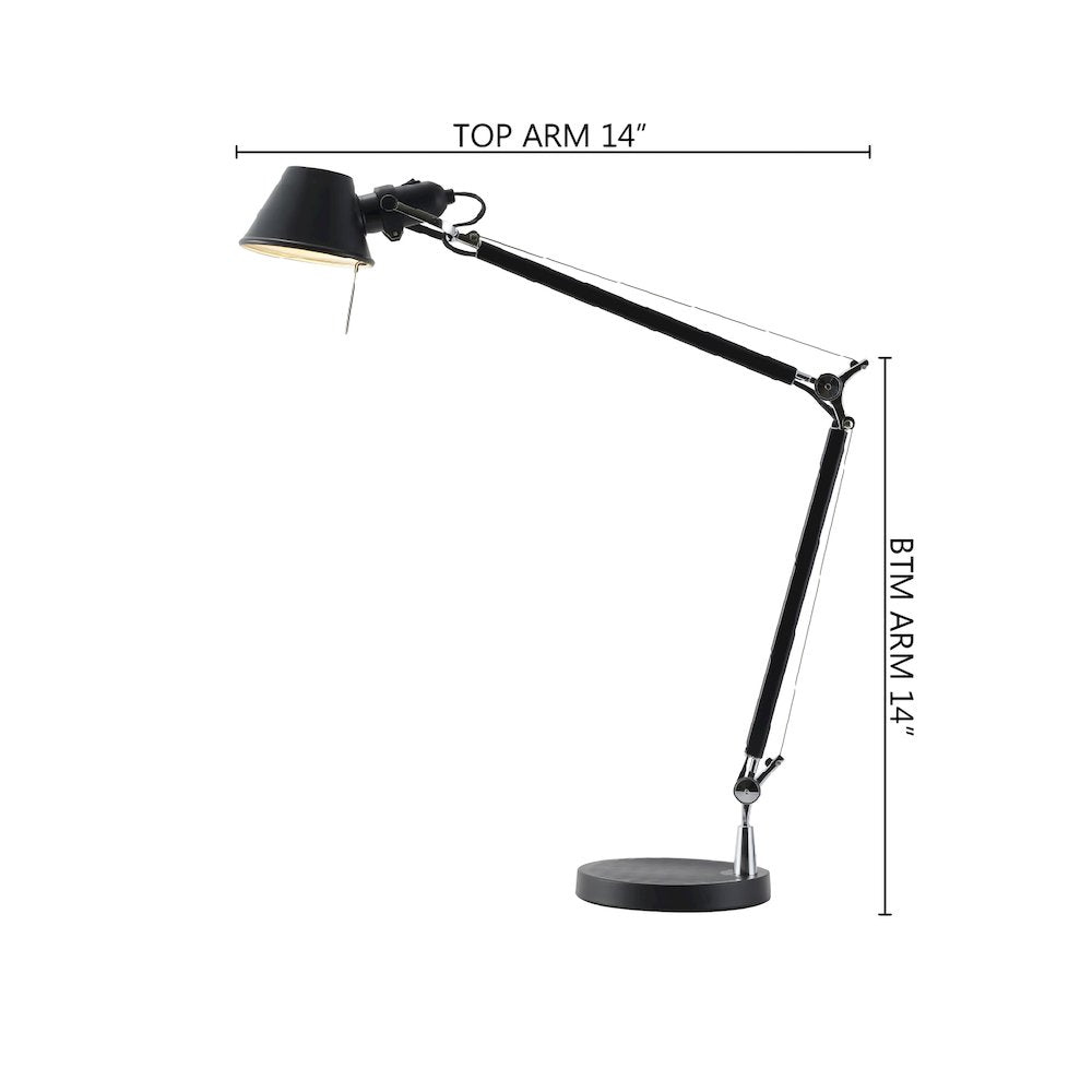 1-Light Black Table Lamp With A Black Shade