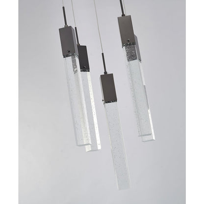 5-Light Matte Black Chandelier With A Clear Bubble Crystal