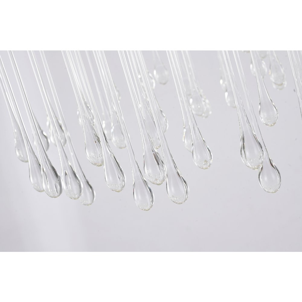 12-Light Gold Aluminum Chandelier With Clear Glass Drops