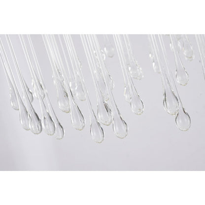 12-Light Gold Aluminum Chandelier With Clear Glass Drops