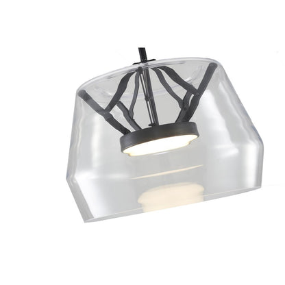 1-Light Black LED Pendant With A Clear Glass Shade