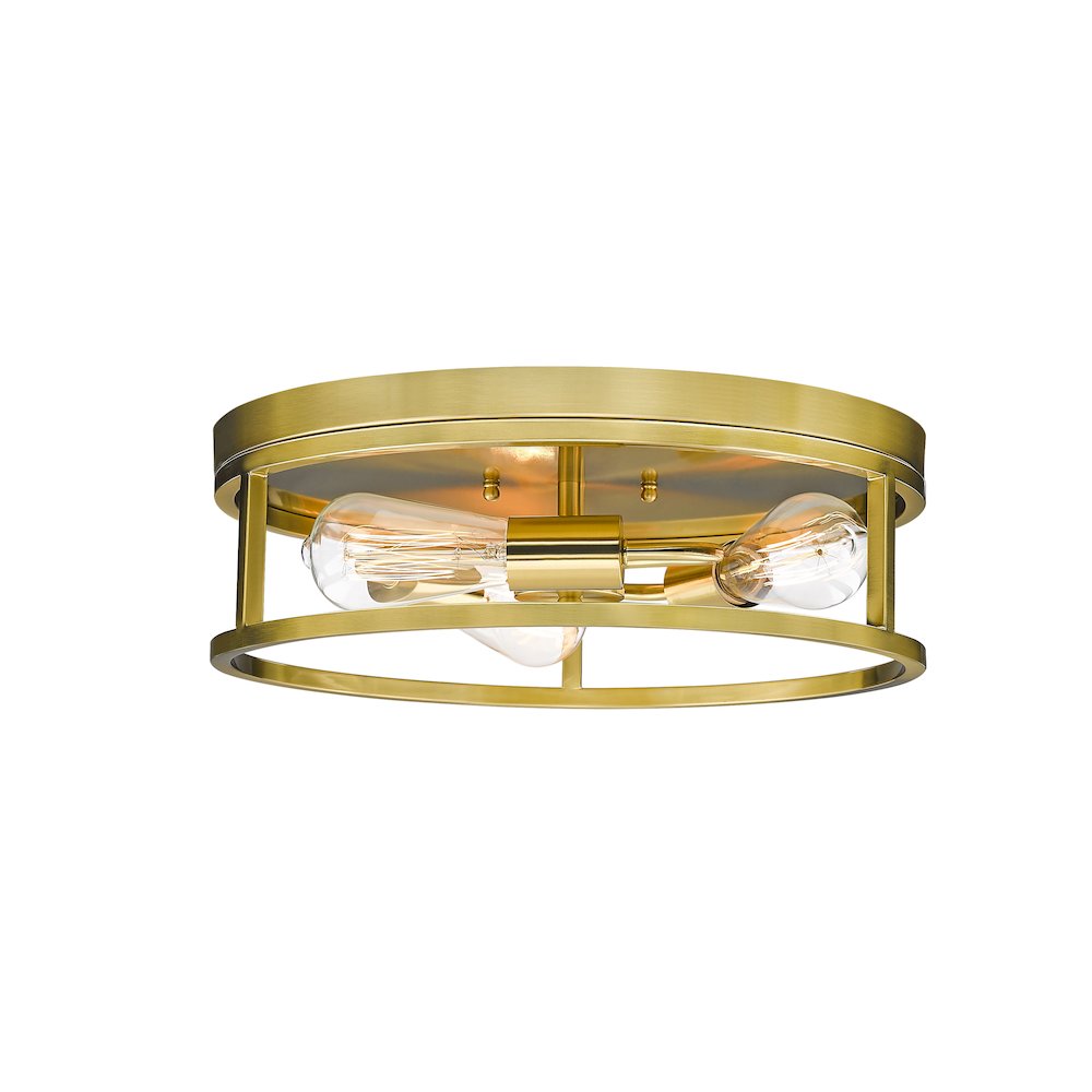3-Light Gold Metal Flush Mount
