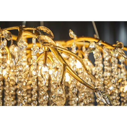 10-Light Gold Chandelier With Champagne Crystal Accents