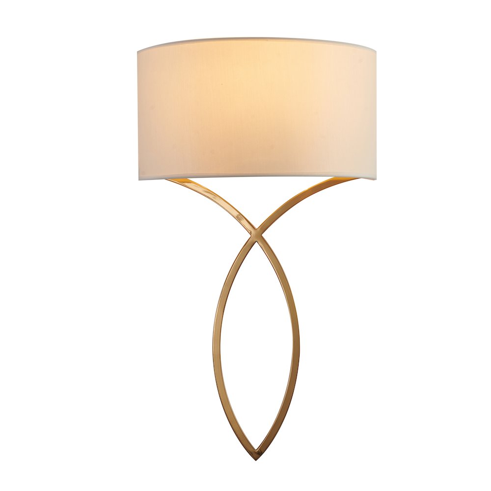 1-Light Antique Brass Metal Wall Sconce With A Fabric Black Shade