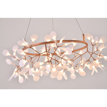 108-Light Copper LED Chandelier With Acrylic Shades
