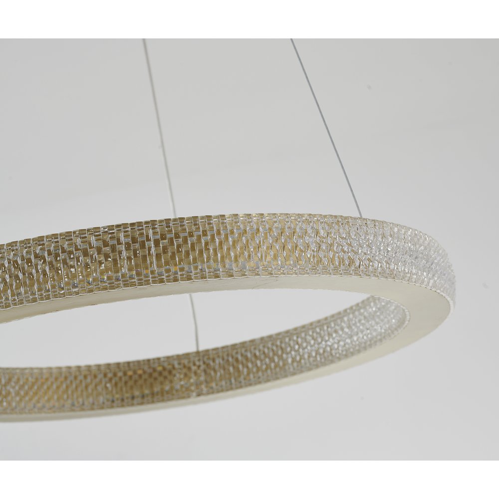 1-Light Sand Gold LED Chandelier With A Clear Acrylic Diffuser