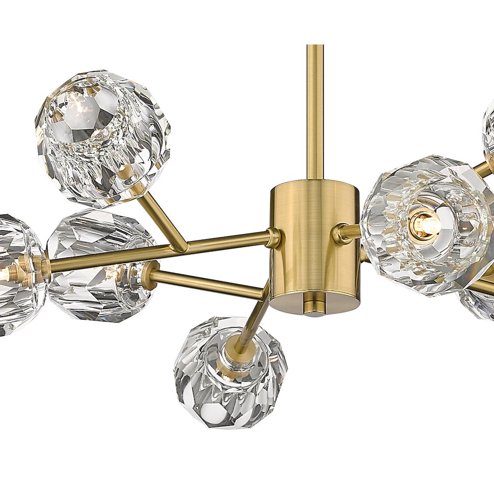 8-Light Gold Chandelier With Clear Crystal Shades