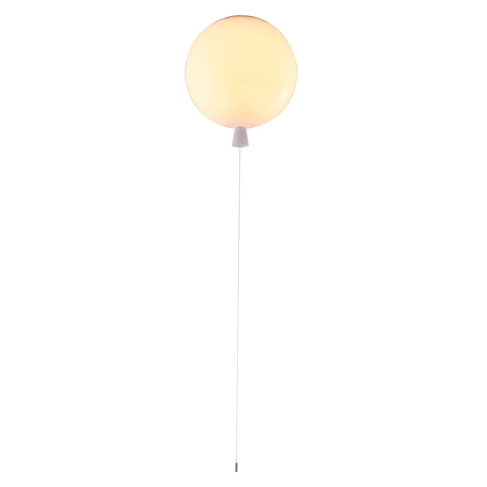 1-Light White Acrylic Semi Flush Mount Balloon Fixture