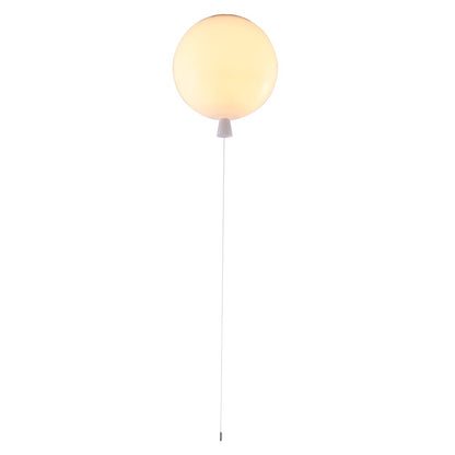 1-Light White Acrylic Semi Flush Mount Balloon Fixture