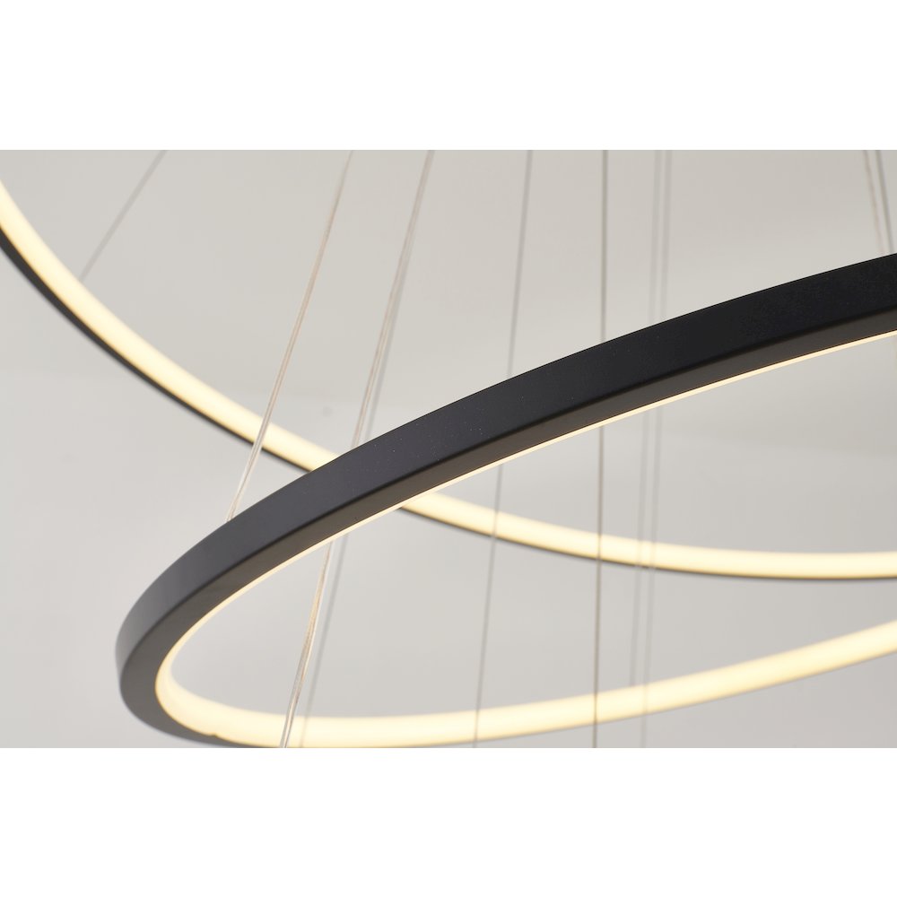 6-Light Matte Black Aluminum LED Chandelier With White Acrylic Diffusers