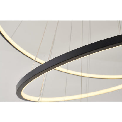 6-Light Matte Black Aluminum LED Chandelier With White Acrylic Diffusers