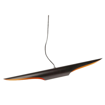 2-Light Black Tubed Pendant With A Gold Interior