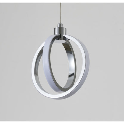 2-Light Chrome LED Pendant With White Acrylic Diffuser
