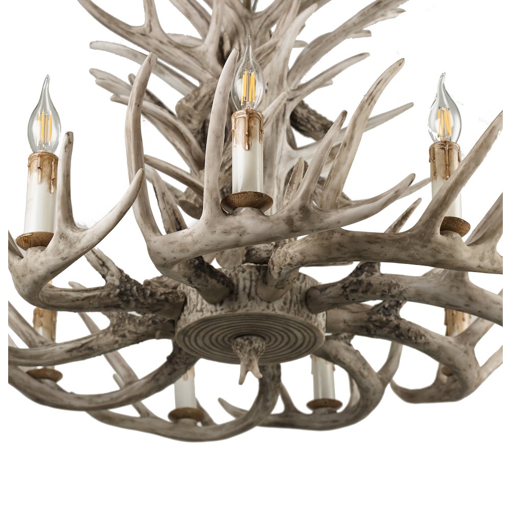 9-Light Faux Brown Antler Chandelier