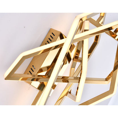 15-Light Gold Stainless Steel LED Wall Sconce With Acrylic Diffusers