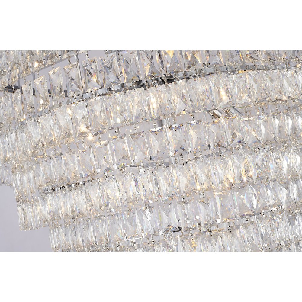 27-Light Chrome Chandelier With Clear Crystals