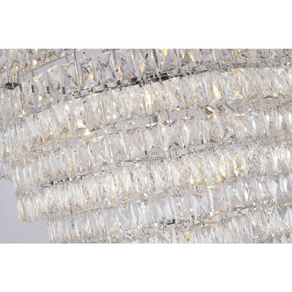27-Light Chrome Chandelier With Clear Crystals