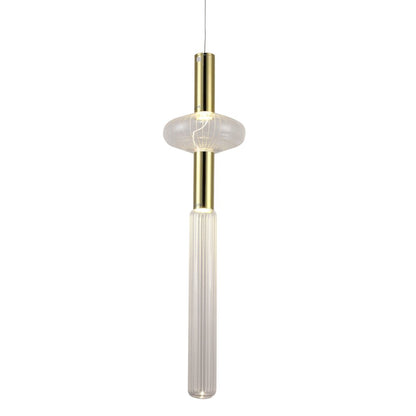 2-Light Gold LED Pendant With Clear Glass Shades