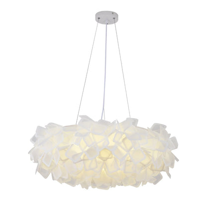 1-Light White LED Chandelier With A White Acrylic Shade