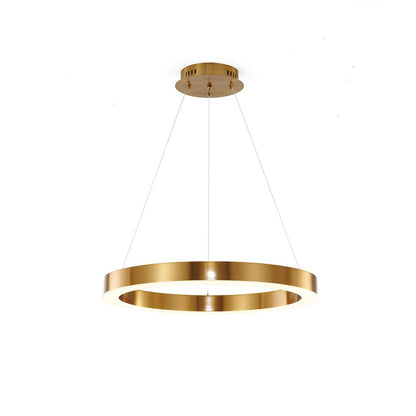 1-Light Gold LED Chandelier With An Acrylic Bottom Len