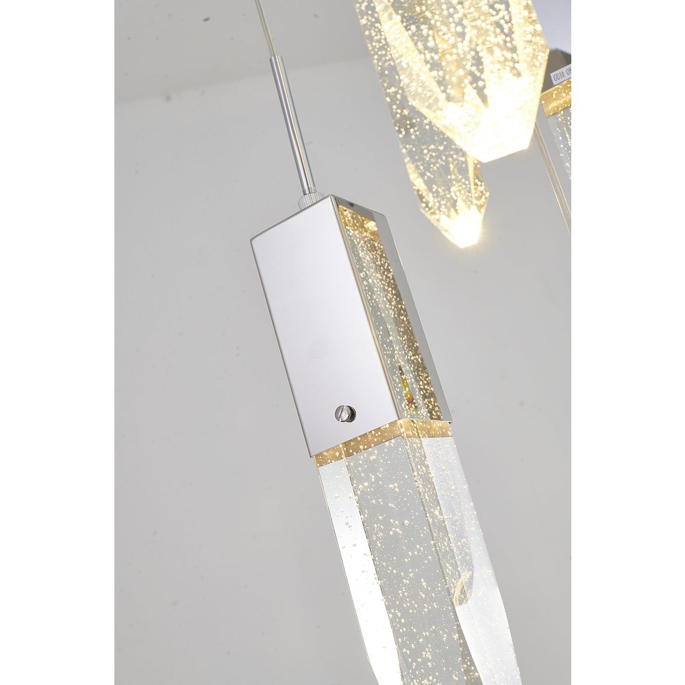 15-Light Chrome Chandelier With A Clear iceberg bubble Crystal