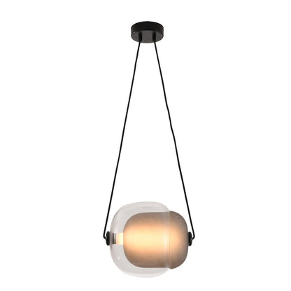 1-Light Black LED Pendant With A Clear And Smoke Glass Shade