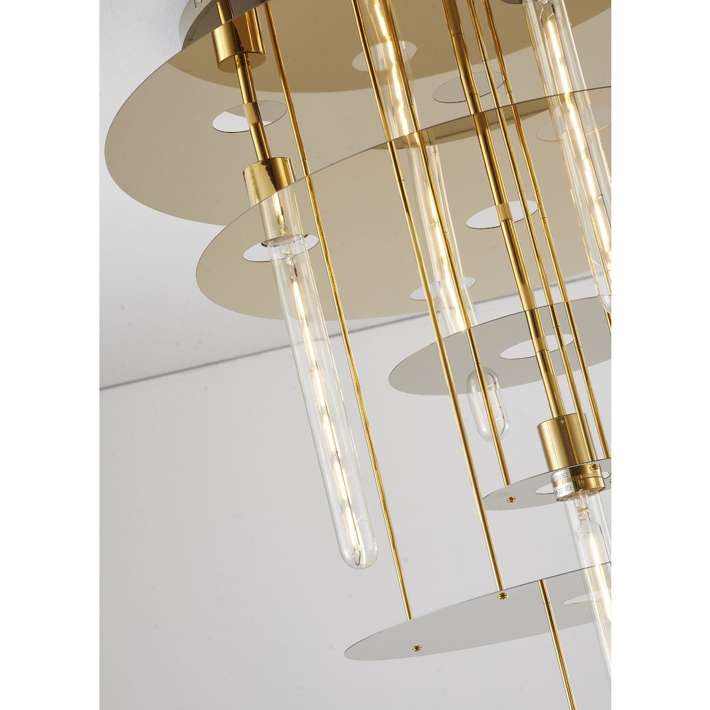 5-Light Gold Flush Mount With 4 Tier Halo