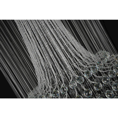 12-Light Chrome Stainless Steel Flushed Chandelier With Clear Crystals