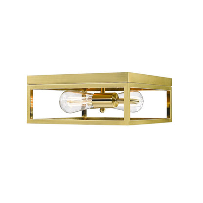 2-Light Gold Metal Flush Mount