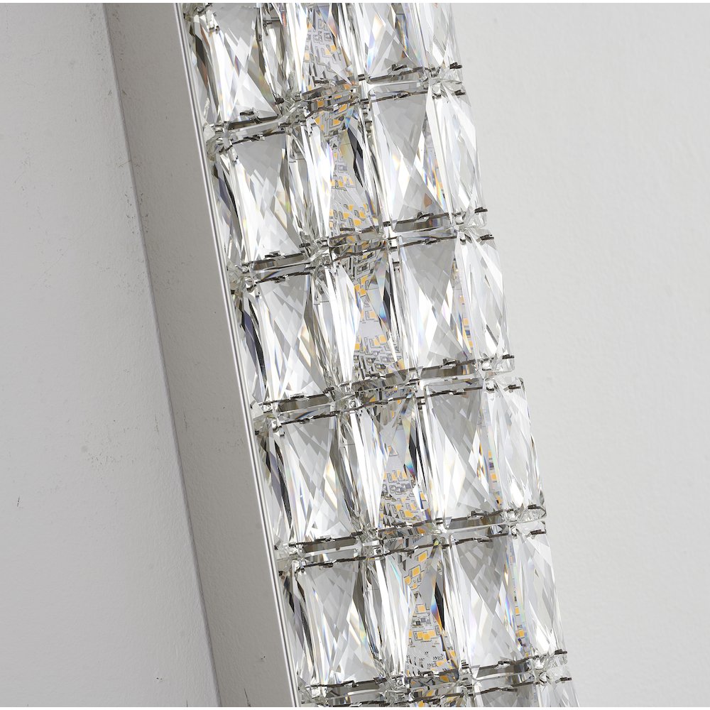 1-Light Chrome Wall Sconce With Clear Crystal Accents