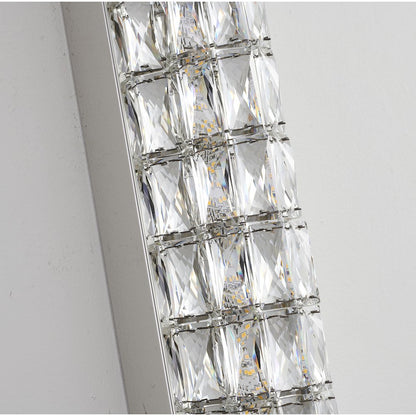 1-Light Chrome Wall Sconce With Clear Crystal Accents