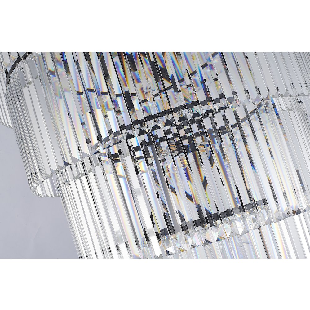 34-Light 7-Tier Black Chandelier With Clear Crystals