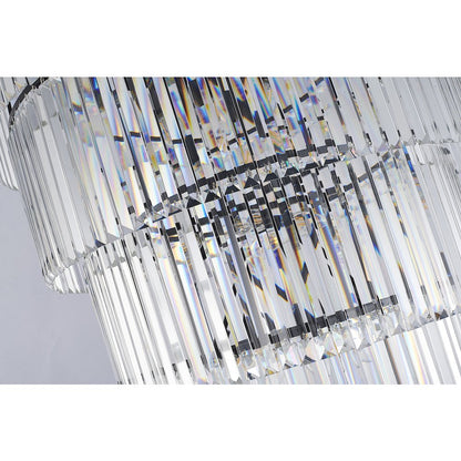 34-Light 7-Tier Black Chandelier With Clear Crystals