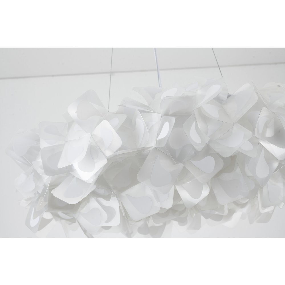 1-Light White Acrylic Cloud LED Chandelier