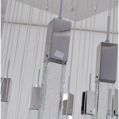 41-Light Chrome Chandelier With A Clear Bubble Crystal