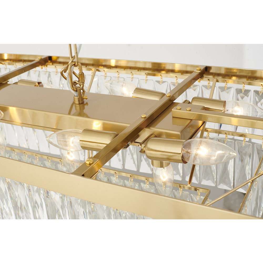 17-Light Gold Chandelier With Clear Crystals
