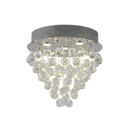 6-Light Chrome Flush Mount With Clear Crystals